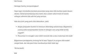 Pelamar kerja haruslah mengetahui cara membuat dan contoh body email lamaran kerja. Contoh Email Formal
