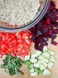 Caprese Quinoa Salad With Beets And Avocado Caroline S Cooking