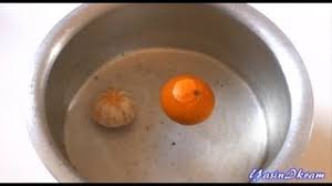 why does an orange float in water but