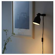 Hektar Wall Clamp Spotlight With Led Bulb Dark Gray Ikea In 2020 Plug In Wall Lights Bedside Wall Lights Wall Spotlights