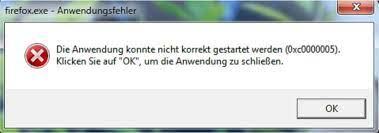 Klicken sie auf ok, um die anwendung zu schließen. Losung 0xc0000005 Die Anwendung Konnte Nicht Korrekt Gestartet Werden