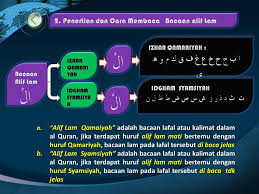 Al qamariyah disebut juga izhar qomariyah. Hukum Bacaan Alif Lam Syamsiyah Dan Alif Lam Qamariyah Lam Ta Rif Ppt Download