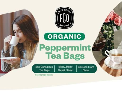 Amazon.com : FGO Organic Peppermint Tea, 100 Count, Eco-Conscious Tea Bags, Caffeine Free, Packaging May Vary (Pack of 1) : Grocery & Gourmet Food