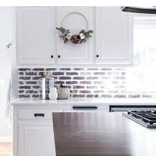 White thin brick backsplash for modern kitchen. Brickwebb Thin Brick Sheets 8 7 Sq Ft At Menards
