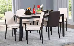 Furmax dining chairs urban style fabric parson chairs kitchen living room armless side chair with solid wood legs set of 4 (gray) 3.8 out of 5 stars. Buy Royaloak Harris Six Seater Dining Set In Marbl Royaloak