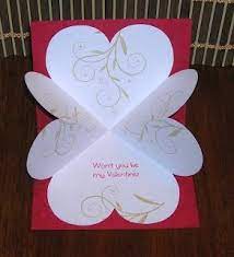 These cards look so cute folded, and even cuter when they're opened. Diy Tutorial Diy Card Diy Heart Explosion Card Bead Cord Valentines Cards Valentine Day Cards Cards Handmade