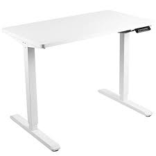 Amazon Com Vivo Electric 43 X 24 Inch Stand Up Desk White Table Top White Frame Height Adjustable Standing Works In 2020 Stand Up Desk White Desks White Table Top