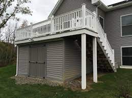 Fiberon Castle Gray Deck With Storage Shed Under Deck Shed Under Deck Ideas Under Decks Patio Under Decks