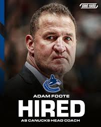 The Vancouver Canucks have hired Adam Foote as their next head coach 🐳  Quinn Hughes has called him the best defensive coach he's ever had 🔥  #Canucks