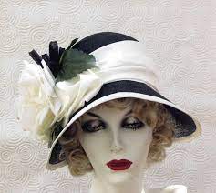 Classic Black And White Womens Hat In A 1920 S Vintage Cloche Style Black And White Hats Hats Hats Vintage