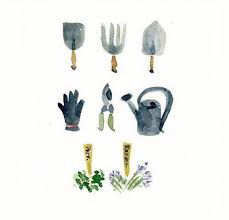 Gardener Tools Art Print Garden Tools Watercolor Print Etsy Art Prints Watercolor Print Original Watercolor Painting