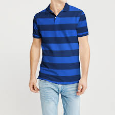 Gap Short Sleeve P Q Polo Shirt For Men Navy Blue Striper Na8083