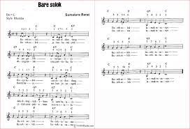 Lirik Lagu Bareh Solok Sumatera Barat Lengkap Not Angka Dan Artinya Seni Budayaku