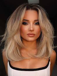 Best Mid Length Wigs Blonde Lace Front Wigs Layered Wavy Synthetic Wigs