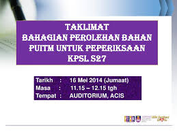 Telah diiktiraf sebagai syarikat bumiputera oleh kementerian kewangan malaysia. Bahagian Perolehan Bahan Puitm Untuk Peperiksaan Ppt Download