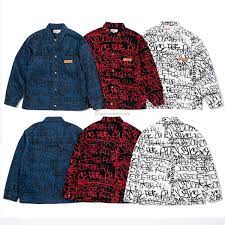 Extra large size, in black with red writing. Details Supreme Supreme Comme Des Garcons Shirt Printed Canvas Chore Coat Supreme Community