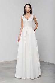 Hana Dress Duchess Satin Wedding Gown Dress Fitted Bodice And Pleated Skirt With Pockets Custo Satin Wedding Gown Fitted Wedding Dress Handmade Wedding Dresses