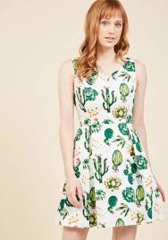 Cactus Dress From Modcloth A Line Dress Stylish Dresses Unique Dresses