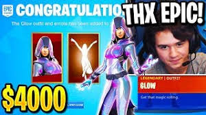 Glow outfit is a skin that is issued for participation in the samsung promotion after the end of the action with ikonik. Bugha Gets Unreleased Glow Galaxy Skin Legendary Levitate Emote In Fortnite Youtube