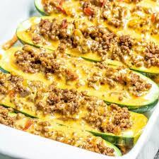 These Easy Taco Zucchini Boats Are A Low Carb Recipe Is Fresh Zucchini Stuffed With Seasone Zucchini Ground Beef Recipe Easy Zucchini Recipes Keto Beef Recipes
