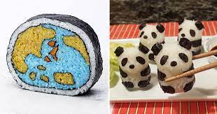 45 Cute And Creative Pieces Of Sushi Art Food Art For Kids Food Art Sushi Art