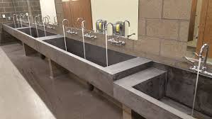 commercial bathroom concrete trough