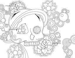 Black and white tattoo drawings. Sugar Skull Art Adult Coloring Page