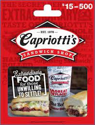 Capriotti S Sandwich Shop Variable Amount Gift Card 1 Ct Fred Meyer