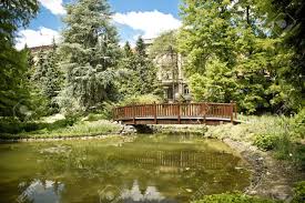 Zagreb Botanical Garden Lake And Wooden Bridge Croatia Stock Photo Picture And Royalty Free Image Image 13905375