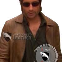 Hank Moody Brown Leather Jacket ( Free shipping)