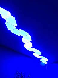 Nano Leaf Light In Bedroom Ceiling And Wall Video Game Room Design Game Room Design Gamer Room