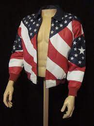 Michael Hoban Wheremi Stars Stripes American Flag Leather Bomber Jacket Small Michaelhobanwh Leather Bomber Jacket Leather Bomber Embroidered Leather Jacket