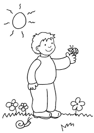 Kostenlose Malvorlage Kinder Aus Aller Welt Junge Und Marienkafer Zum Ausmalen