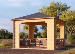 Tonnelle En Bois 9m 3x3 44mm Chalet Abri De Jardin Jardins En Bois Cabane Jardin