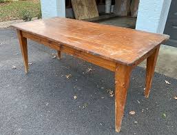 The olivia modern turned leg dining table features a jointed, smooth solid hardwood table top. The Miracle That Is Sanding Refinishing A Table Young House Love
