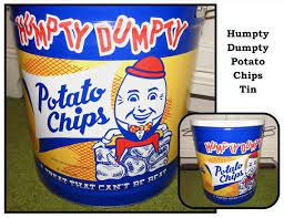 Vintage Large Humpty Dumpty Potato Chips Tin With Lid 3 Lbs Etsy Vintage Large Potato Chips Humpty Dumpty