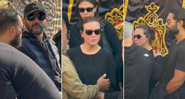 ريهام عبد الغفور تتلقى عزاء والدها في المقابر … كريم فهمي وبسمة وأحمد حلمي أبرز الحضور | ألبوم | في الفن