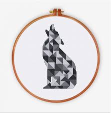 New listing wolf full drill 5d diy diamond painting wolf art embroidery cross stitch kit déc. Geometric Wolf Ritacuna