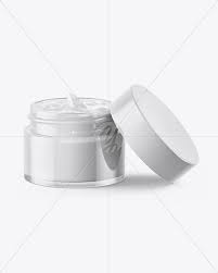 Opened Clear Glass Cosmetic Jar Mockup In Jar Mockups On Yellow Images Object Mockups Cosmetic Jars Mockup Free Psd Mockup