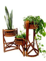 Vtg 3 Tier Rattan Bamboo Plant Stand Orchid Display Etsy Plant Stand Bamboo Plants Rattan