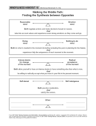 Dbt Self Help Resources Walking The Middle Path Finding The Synthesis Between Opposites Mindf Dbt Skills Worksheets Therapy Worksheets Dbt Therapy Worksheets