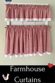 Gingham Check Red And White Valances And Tiers Country Curtain Double Layered Kitchen Curtains Checkered Farmhouse Curtains Free Shipping