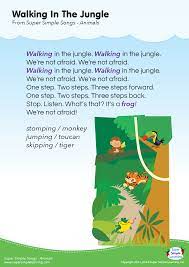 Walking In The Jungle Lyrics Poster Super Simple Preschool Jungle Preschool Songs Walking In The Jungle
