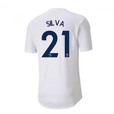 Puma formstrip design at sleeves. 2020 2021 Manchester City Puma Stadium Jersey White Silva 21 75803008 179816 83 64 Teamzo Com