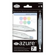 Royal & Langnickel 7-Piece Colour Marker Set - Azure Double-ended Artists  Markers With Blender - Local Art Shop