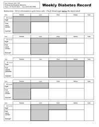 Diabetes Blood Sugar Level Chart Templates Brand Stem