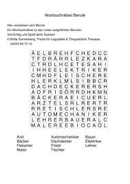 Buchstabensalat Berufe Sprache Worter Suchen Ratsel Deutsche Worter Aktivitaten Fur Senioren