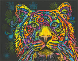 Dean russo's street art influenced style bursts forth from this vividly colored and beautifully designed, jigsaw puzzle. Tiger Mixed Media By Dean Russo Exclusive