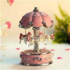 gorgeous umbrella top merry go round musical box pink gift idea music box flower designs pink