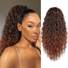 Amazon.com : FREEMEIGE Ponytail Extension for Black Women Drawstring  Ponytail Long Curly Wavy Ponytail 20Inch Synthetic Clip in Ponytail Hair  Extensions : Beauty & Personal Care